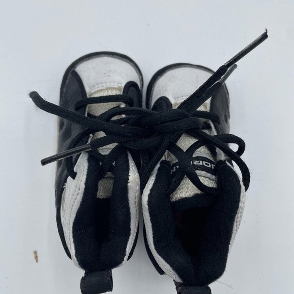 Baby TEAM JORDAN crib hightop laceup shoes in BLACK/WHITE Shoes Size 3C - VGUC - Picture 9 of 9